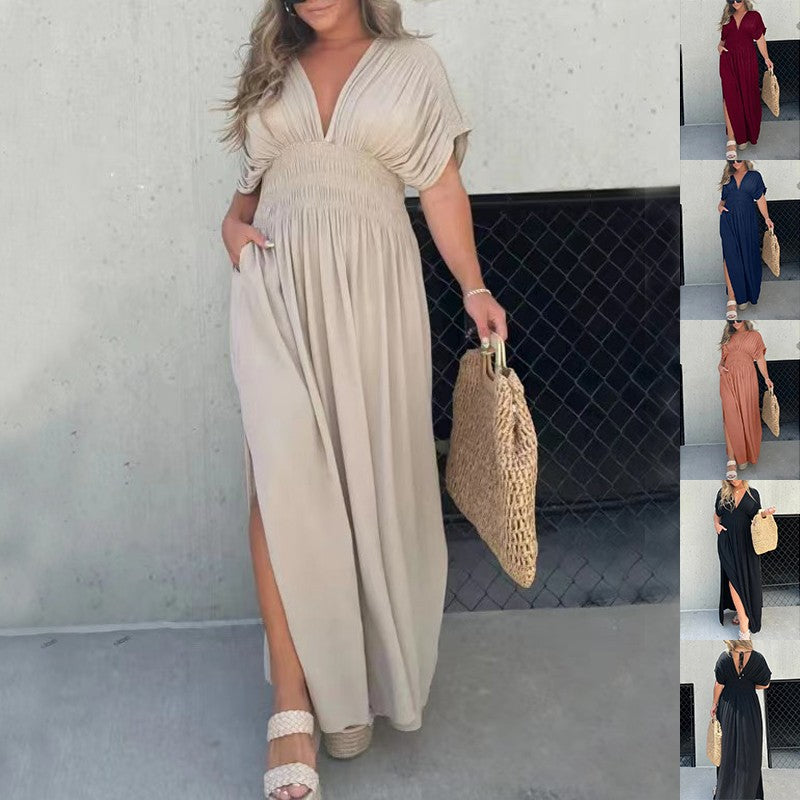 SlitAura Batwing Maxi Summer Dress