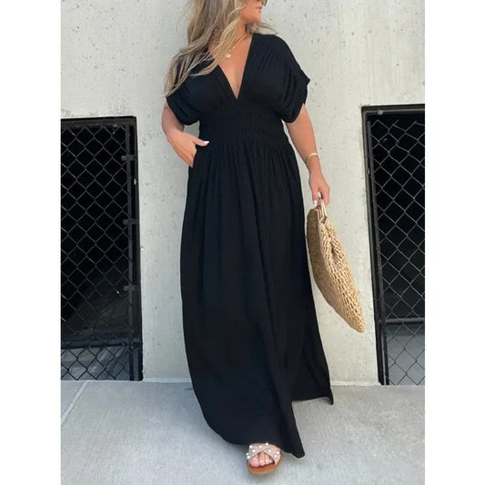 SlitAura Batwing Maxi Summer Dress