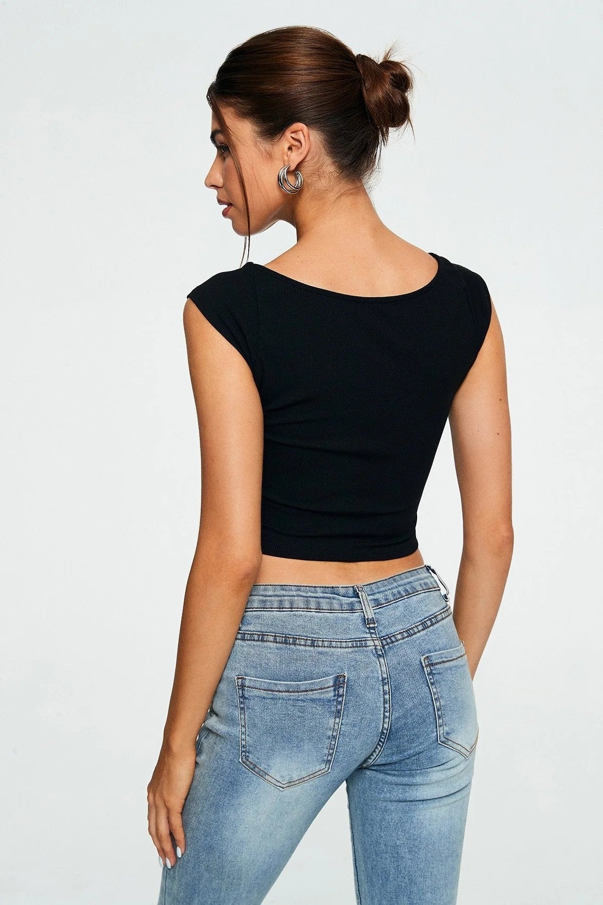 SweetRib Sleeveless Sweetheart Crop Top