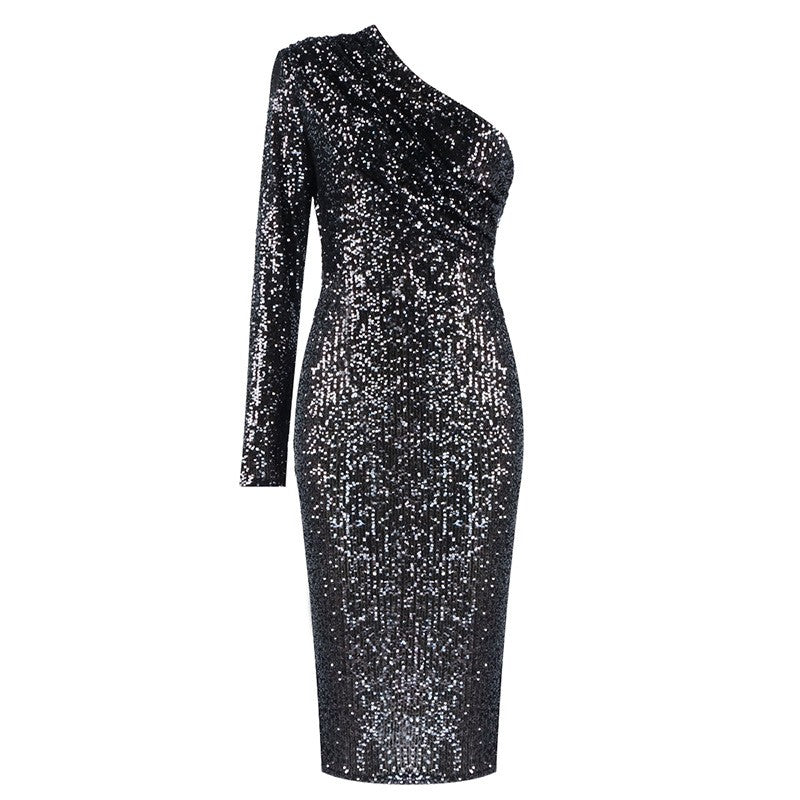 Zyra Sequin Asymmetric Dress