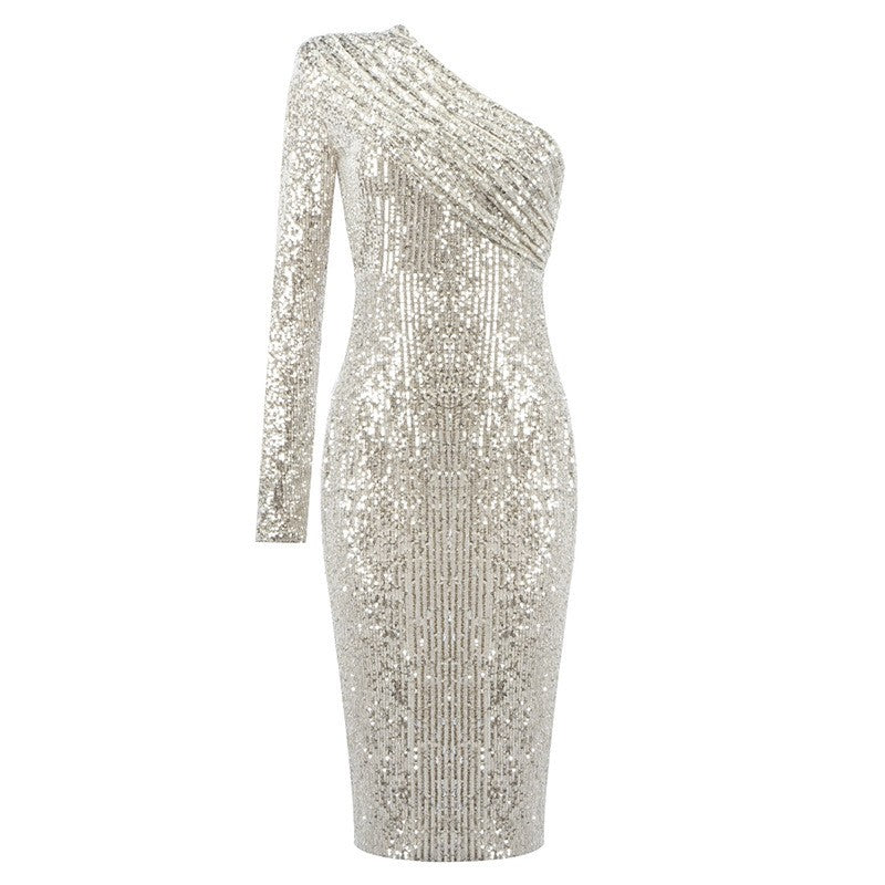 Zyra Sequin Asymmetric Dress