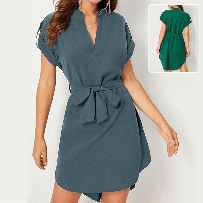 Aubrelle Bowknot Belted Summer Dress