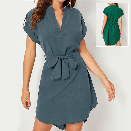 Aubrelle Bowknot Belted Summer Dress