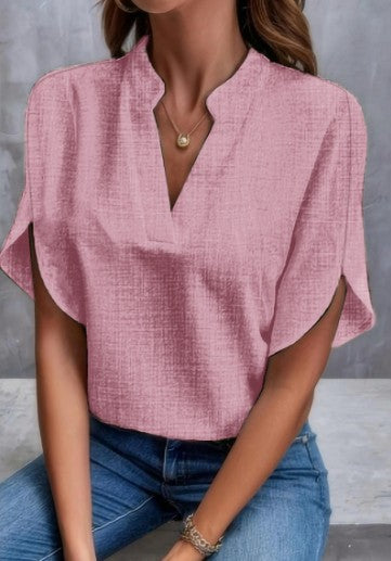 Auvie V-Neck Chiffon Blouse