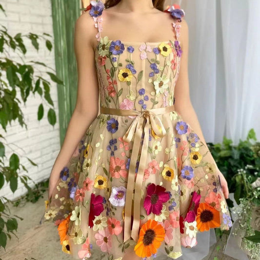 Floravie 3D Suspender A-Line Dress