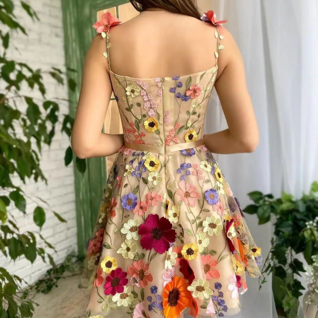 Floravie 3D Suspender A-Line Dress