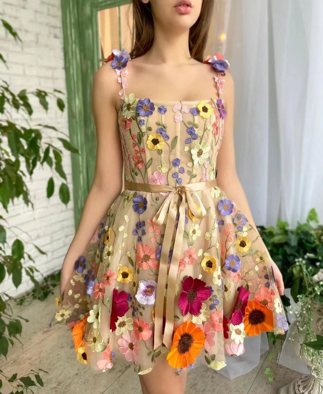 Floravie 3D Suspender A-Line Dress