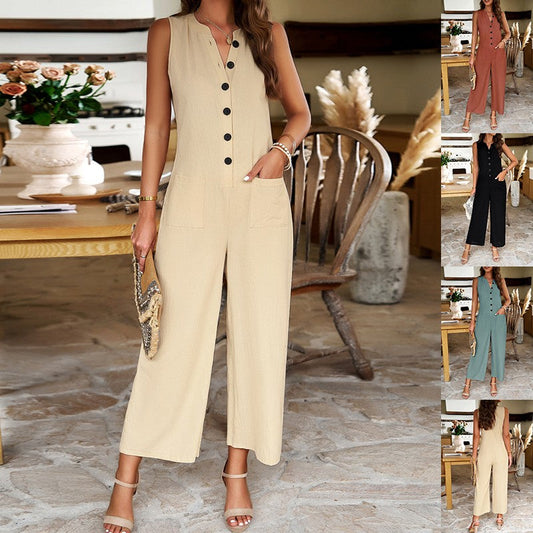 Marcele Linen Wide-Leg Jumpsuit