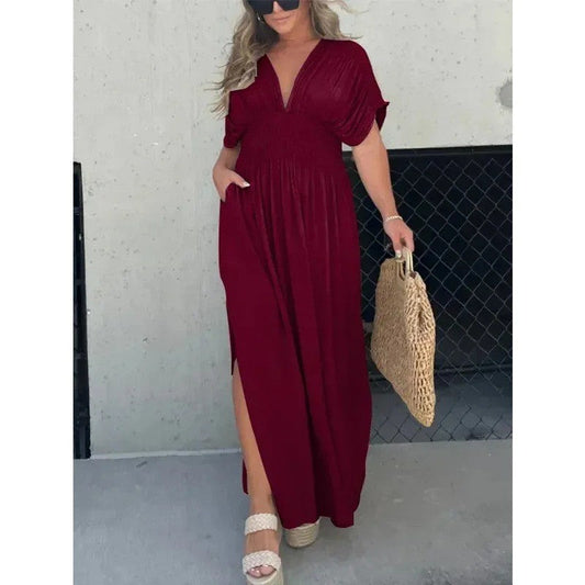 SlitAura Batwing Maxi Summer Dress