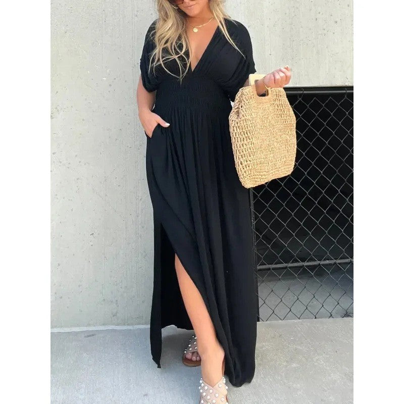 SlitAura Batwing Maxi Summer Dress