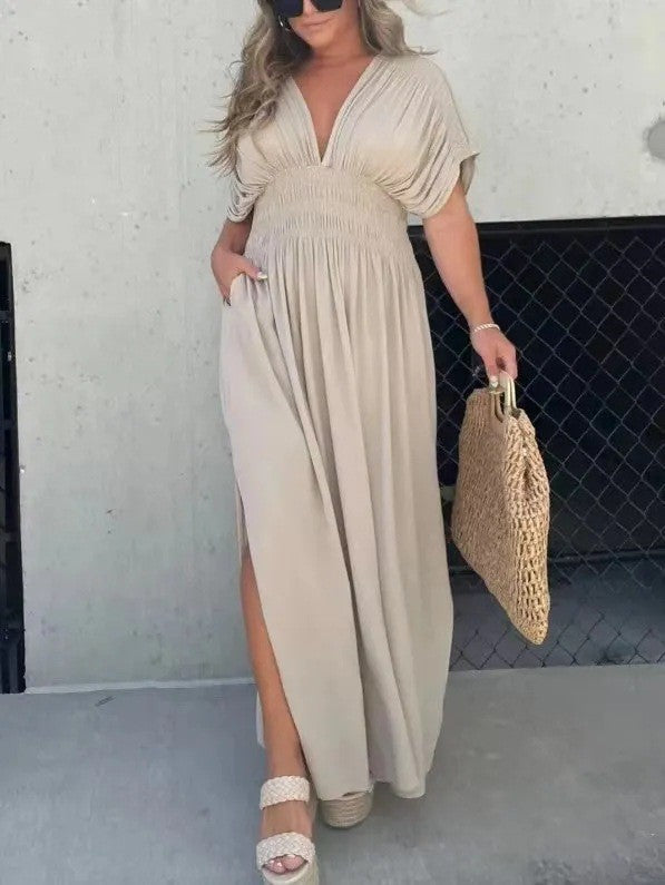 SlitAura Batwing Maxi Summer Dress