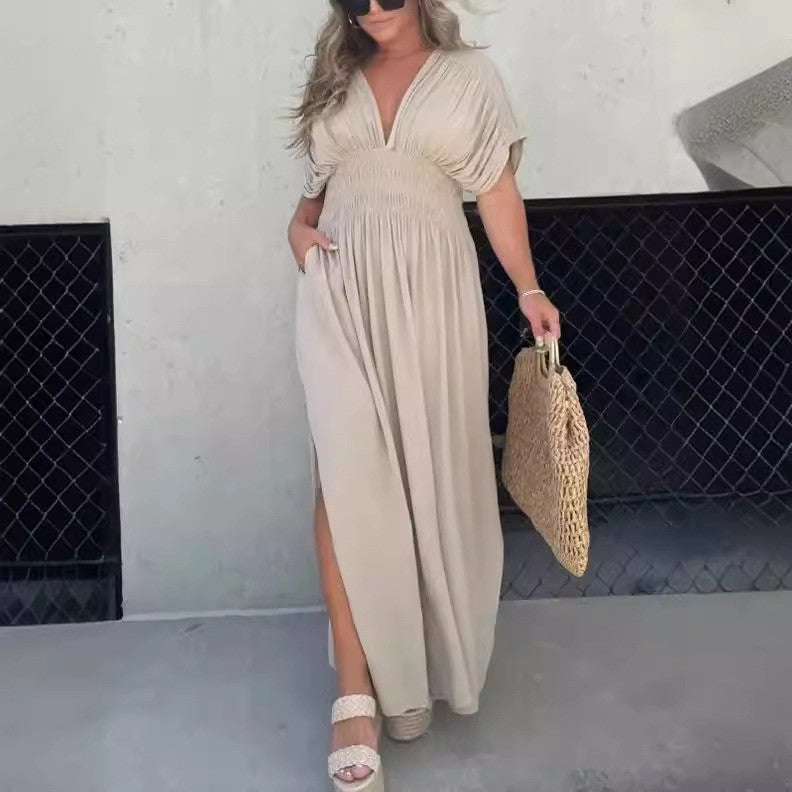 SlitAura Batwing Maxi Summer Dress